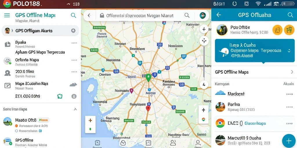 Tampilan antarmuka POLO188 untuk navigasi GPS Offline Maps.